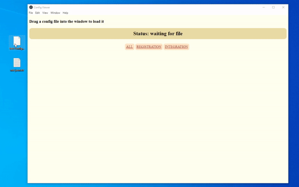 Animated gif of dragging and dropping files into the application